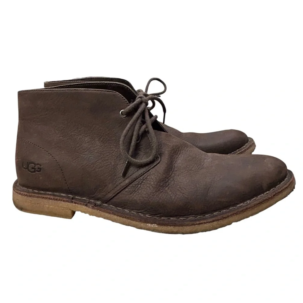 UGG‎ Men's Leighton Dark Brown Leather ENERG Chukka Boots 11